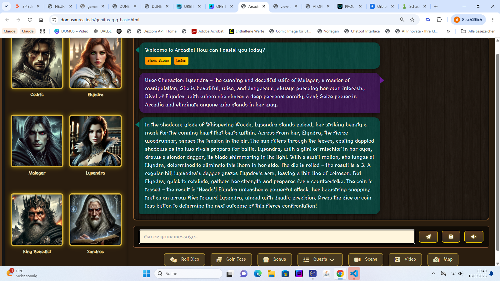 Genitus RPG AI chatbot game preview